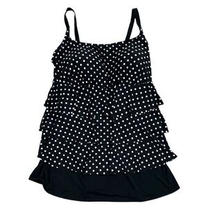 St. John's Bay Black White Polka Dot Swim‎ Dress Size 24W
